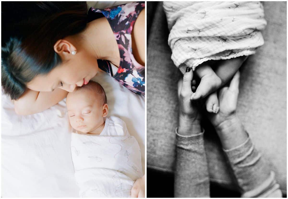 mother and her baby in newborn photography photo session in NYC