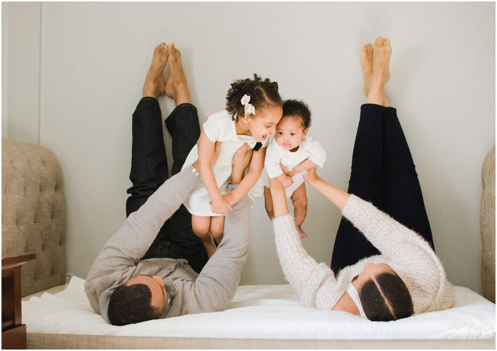 lifestyle family photos with two little girls in Manhattan NY