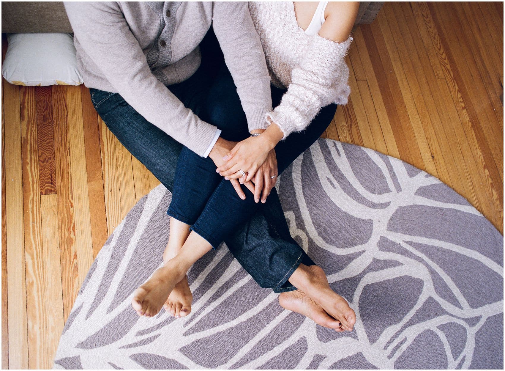 engagement anniversary photos in New York home