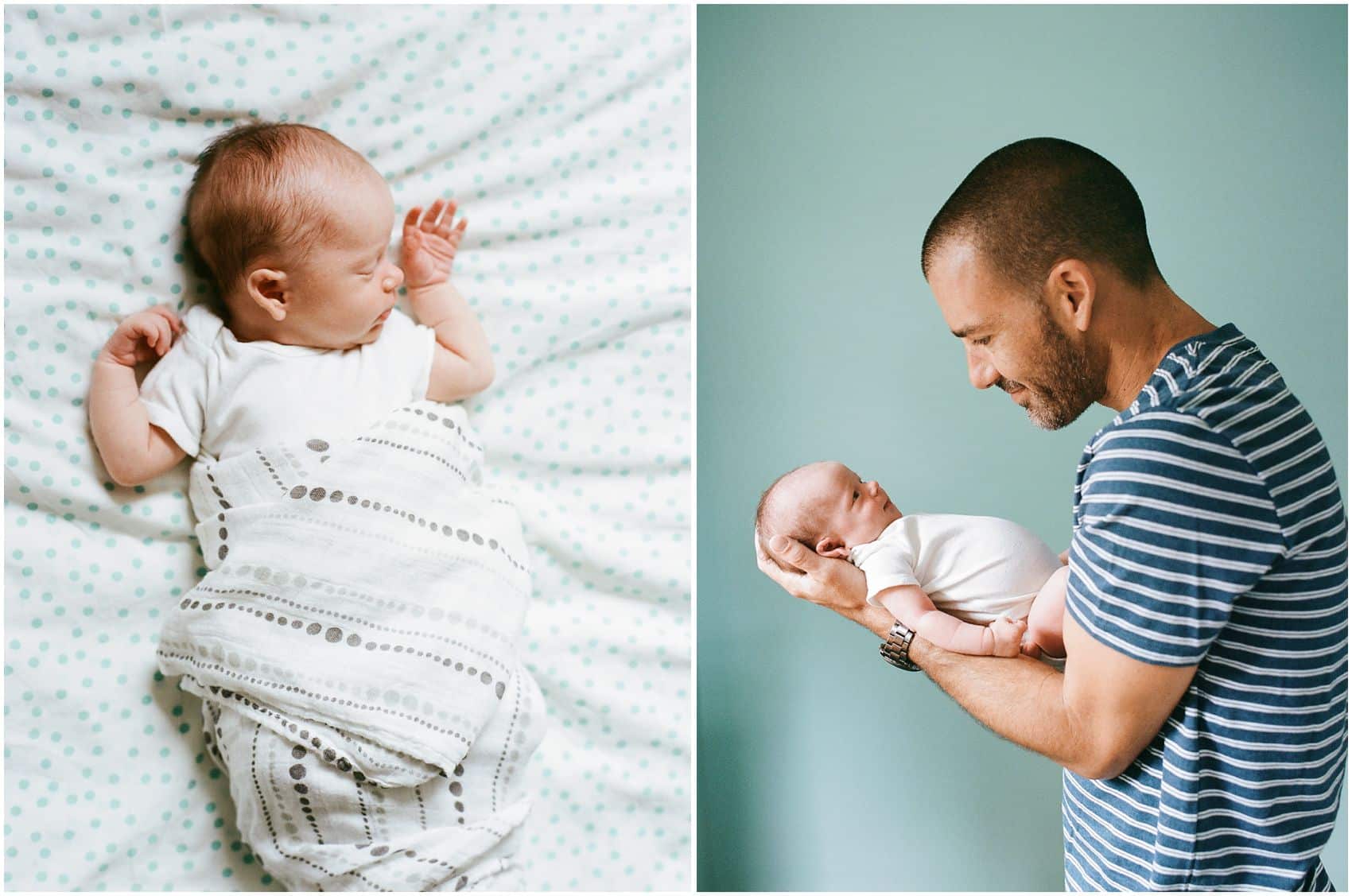 new dad adoring and holding his baby