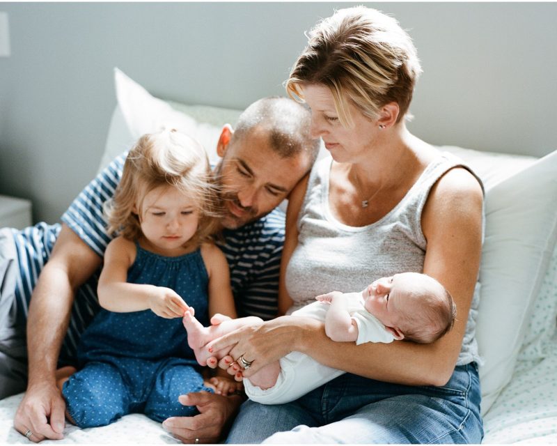 family portrait at home with dog lifestyle photography NJ