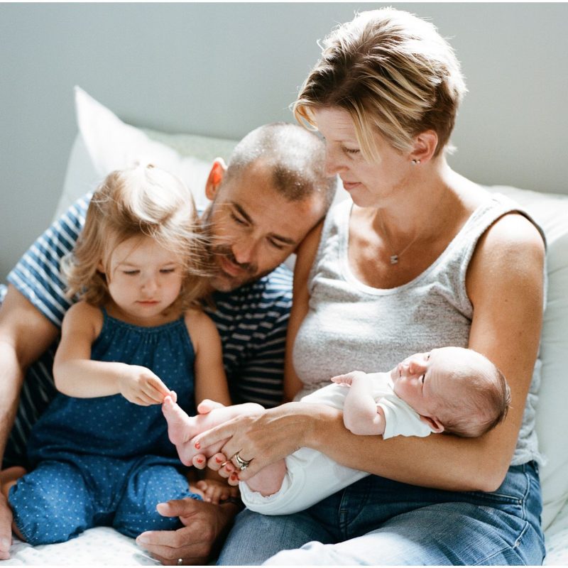 family portrait at home with dog lifestyle photography NJ